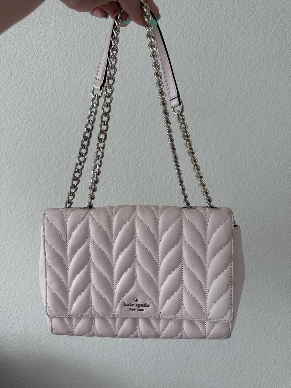 kate spade Quilted Chain Shoulder Bag in Light Pink